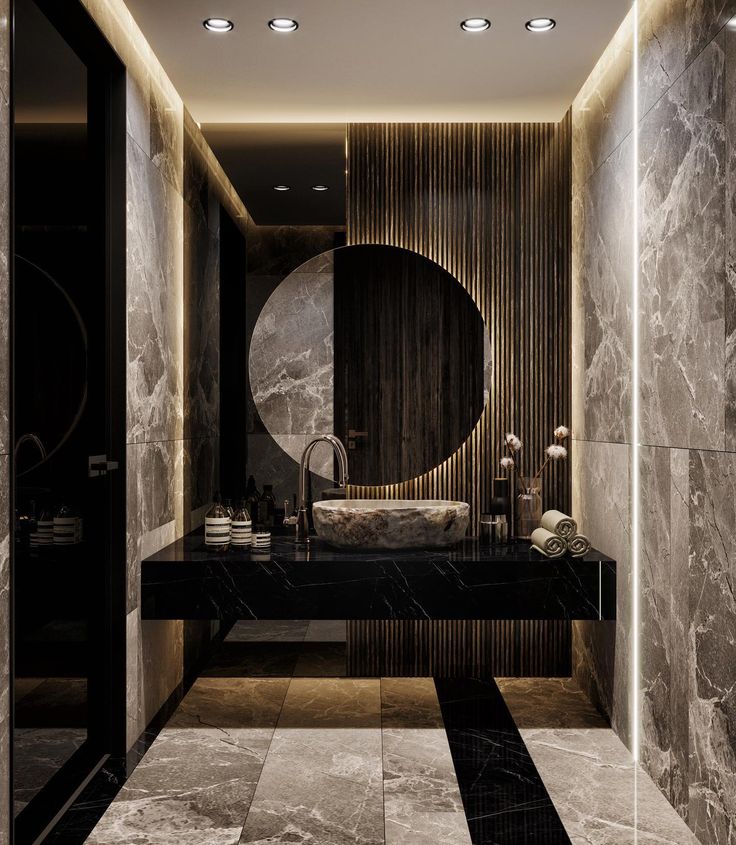 You cant use up creativity BAX design interiordesign architecture bathroomdesign powderroom guestbathroom sink marble wood art luxurylifestyle luxury luxurydecor decor home homedecor